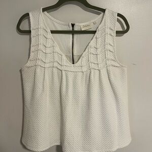 Jolie Textured White Tank Top